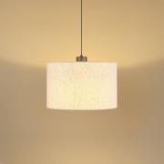 LED-hængelampe Thea, creme/sort mat, hør, Ø 35 cm