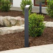 LED-sensor-vejlampe PEARL, højde 50 cm, antracitgrå metal, IP54