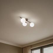 Loftlampe Drum, kaffe, 3 lyskilder, glas, længde 46 cm