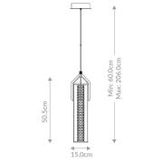LED-hængelampe ESPADA, børstet guld, Ø 15 cm metal/glas