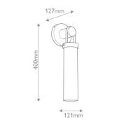 Væglampe WYNWOOD, bronze, højde 40 cm, metal/opal glas E27