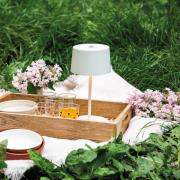 Zafferano Olivia mini batteridrevet bordlampe hvid