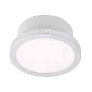 LightMe Loftlampe Aqua Uno, Ø 11 cm, bladssølv, IP44