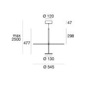 LED-hængelampe Stilo_P, sort, Ø 55 cm, IP40