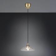 Hængelampe Eluna, klar/gammel messing Ø 30 cm Glas/metal 1 lyskilde.