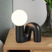 Bordlampe Quinn, sort, højde 22 cm, keramik/glas, G9