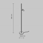 Maytoni LED-gulvlampe Thin, messing, aluminium, højde 155 cm, dæmpbar