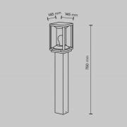 Maytoni vejlampe Cell, grafit, aluminium, højde 75 cm, IP54