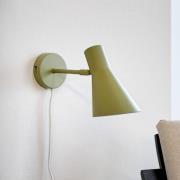 Dyberg Larsen væglampe DL12, grøn, kabel, E27, metal