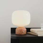 GEJST LED-batteridrevet bordlampe Meemo, marmor ravfarvet, glas, USB