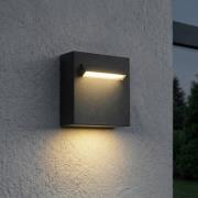 Lucande LED-vægindbygningslampe Joril, 9,4 cm, sort, IP65