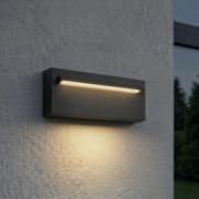 Lucande LED-vægindbygningslampe Joril, 25 cm, sort, IP65