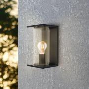 Udendørs væglampe Cascinetta, bredde 17 cm, sort, metal