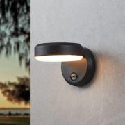 Fornaci udendørs LED-væglampe, sort, bredde 16 cm, sensor
