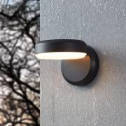 udendørs LED-væglampe Fornaci, sort, bredde 16 cm, metal