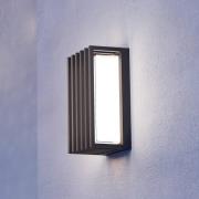 Udendørs LED-væglampe Genovese, sort, højde 24 cm, metal