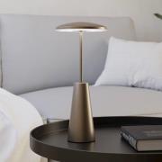 Piccola LED-batterilampe, bronzefarvet, højde 28 cm, IP54