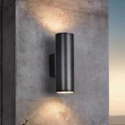 LED-væglampe Riga, antracit, højde 20 cm, metal, 2 lyskilder.