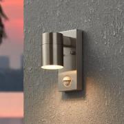 LED-væglampe Riga 5 rustfrit stålfarvet, 16 cm rustfrit stål Sensor