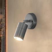 Udendørs LED-spot Stockholm, stålfarvet, udhæng 10 cm