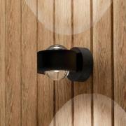 Udendørs LED-væglampe Treviolo, sort, udhæng 12 cm, 2 lyskilder.