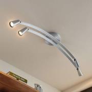 Lucande Velanoris loftlampe, 4 lyskilder, børstet aluminium