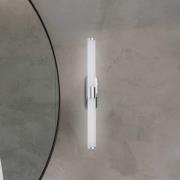LED-væglampe Runt, krom, 4.000 K, IP44, længde 40 cm