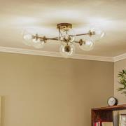 Loftlampe Glassy, sort, klar, glas, 6 lyskilder, E14