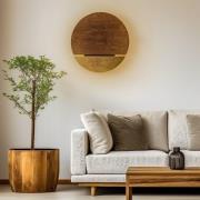 LED-væglampe Sun i træ