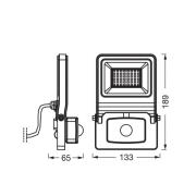 OSRAM udendørs spotlampe ENDURA FLOOD, hvid, sensor 30 W 830 IP44