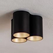 Loftlampe Eye Tone III, sort/guld