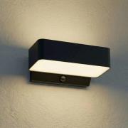 Lindby udendørs LED-væglampe Fando, antracit, sensor, IP44