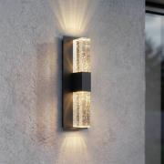 Lucande LED-udendørs væglampe Velune, antracit/klar, 46 cm, CCT