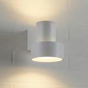 Lucande udendørs LED-væglampe Elune, grå, IP44, op/ned