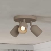 Loftspot Tilston, beige, Ø 25 cm, 3 lyskilder, stål