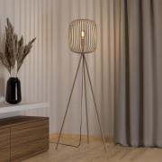 Gulvlampe Romazzina, beige, højde 141 cm, metal, E27