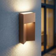 Lucande udendørs LED-væglampe Kaholo, brun, CCT, IP44