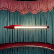 SELETTI LED-pendellampe BIC, rød, længde 173 cm