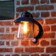 CATE sensor-udendørs væglampe, sort, 22 cm, IP44, E27