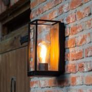 Udendørs væglampe FLAIR, sort, højde 26 cm, metal, IP44, E27