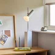 Bordlampe SET, lysegrå, højde 60 cm, jern/glas