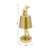 Kare LED-batteridrevet bordlampe Animal Rabbit, guld, IP44, 29 cm