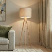 Gulvlampe Grand, beige/fyr, højde 145 cm, E27