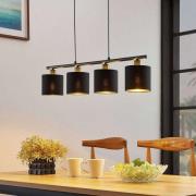 Pendellampe i bjælkeform Vasilia i sort og guld