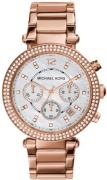 Michael Kors Dameur MK5491 Parker Hvid/Rosaguldtonet stål Ø39 mm