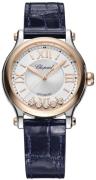 Chopard Dameur 278608-6001 Happy Sport Sølvfarvet/Læder Ø33 mm