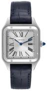 Cartier WSSA0022 Santos Dumont Sølvfarvet/Læder