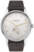 Nomos Glashütte Herreur N-379 Orion Sølvfarvet/Læder Ø38 mm