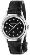 Gucci Dameur YA1265055 G-Timeless Sort/Læder Ø32 mm