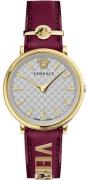 Versace Dameur VE8104322 V Circle Sølvfarvet/Læder Ø38 mm